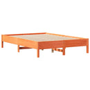 vidaXL viaszbarna tömör fenyőfa ágy matrac nélkül 135 x 190 cm