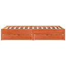vidaXL viaszbarna tömör fenyőfa ágy matrac nélkül 135 x 190 cm