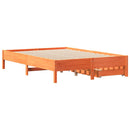 vidaXL viaszbarna tömör fenyőfa ágy matrac nélkül 135 x 190 cm