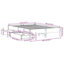 vidaXL viaszbarna tömör fenyőfa ágy matrac nélkül 135 x 190 cm
