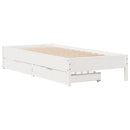 vidaXL fehér tömör fenyőfa ágy matrac nélkül 75 x 190 cm