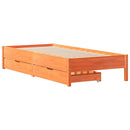 vidaXL viaszbarna tömör fenyőfa ágy matrac nélkül 75 x 190 cm