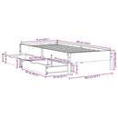 vidaXL viaszbarna tömör fenyőfa ágy matrac nélkül 75 x 190 cm