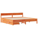 vidaXL viaszbarna tömör fenyőfa ágy matrac nélkül 200 x 200 cm