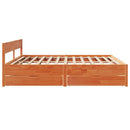 vidaXL viaszbarna tömör fenyőfa ágy matrac nélkül 180 x 200 cm