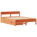 vidaXL viaszbarna tömör fenyőfa ágy matrac nélkül 150 x 200 cm