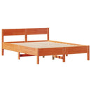 vidaXL viaszbarna tömör fenyőfa ágy matrac nélkül 150 x 200 cm