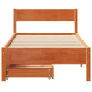 vidaXL viaszbarna tömör fenyőfa ágy matrac nélkül 100 x 200 cm