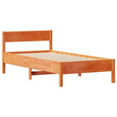 vidaXL viaszbarna tömör fenyőfa ágy matrac nélkül 100 x 200 cm