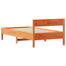 vidaXL viaszbarna tömör fenyőfa ágy matrac nélkül 100 x 200 cm