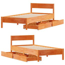 vidaXL viaszbarna tömör fenyőfa ágy matrac nélkül 100 x 200 cm