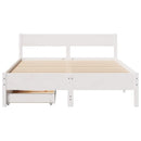 vidaXL fehér tömör fenyőfa ágy matrac nélkül 135 x 190 cm