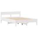 vidaXL fehér tömör fenyőfa ágy matrac nélkül 135 x 190 cm