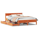 vidaXL viaszbarna tömör fenyőfa ágy matrac nélkül 120 x 190 cm