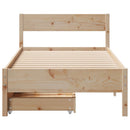 vidaXL tömör fenyőfa ágy matrac nélkül 75 x 190 cm