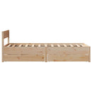 vidaXL tömör fenyőfa ágy matrac nélkül 75 x 190 cm