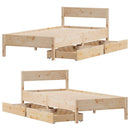 vidaXL tömör fenyőfa ágy matrac nélkül 75 x 190 cm
