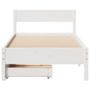 vidaXL fehér tömör fenyőfa ágy matrac nélkül 75 x 190 cm