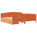 vidaXL viaszbarna tömör fenyőfa ágy matrac nélkül 180 x 200 cm