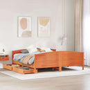 vidaXL viaszbarna tömör fenyőfa ágy matrac nélkül 180 x 200 cm