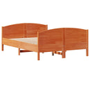 vidaXL viaszbarna tömör fenyőfa ágy matrac nélkül 120 x 200 cm