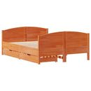 vidaXL viaszbarna tömör fenyőfa ágy matrac nélkül 140 x 190 cm