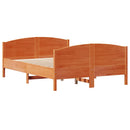 vidaXL viaszbarna tömör fenyőfa ágy matrac nélkül 135 x 190 cm