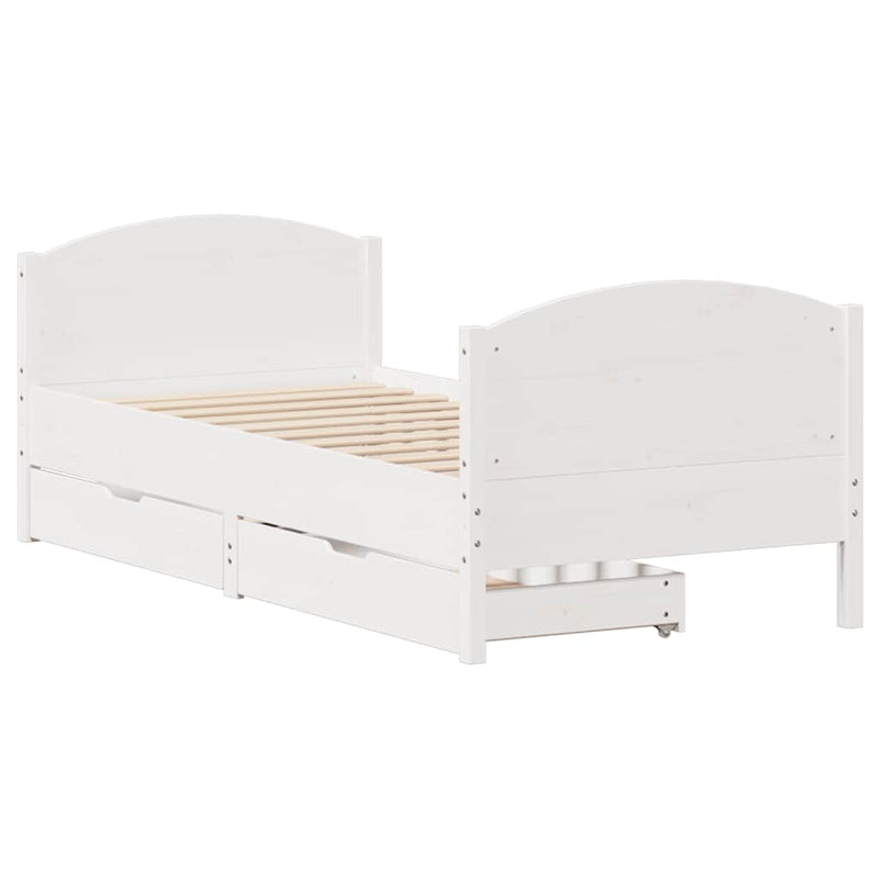 vidaXL fehér tömör fenyőfa ágy matrac nélkül 100 x 200 cm