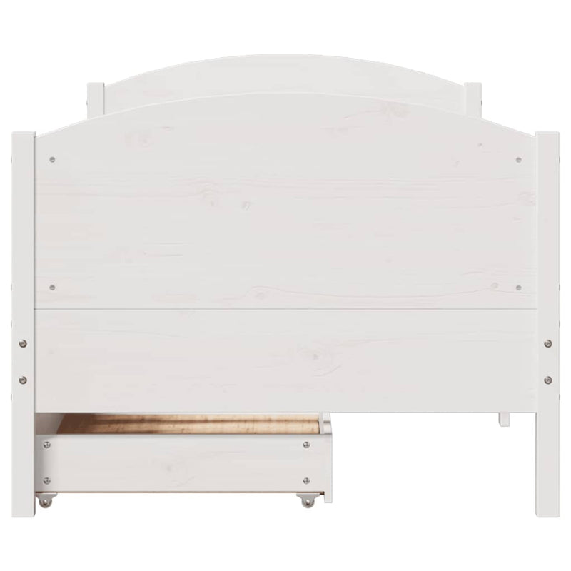 vidaXL fehér tömör fenyőfa ágy matrac nélkül 100 x 200 cm