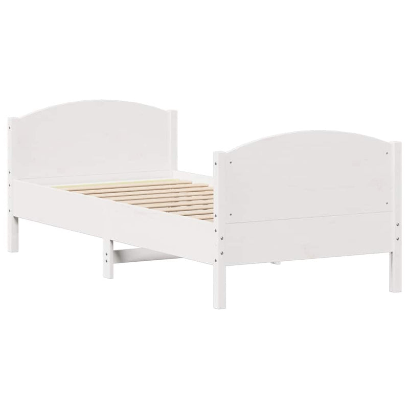 vidaXL fehér tömör fenyőfa ágy matrac nélkül 100 x 200 cm