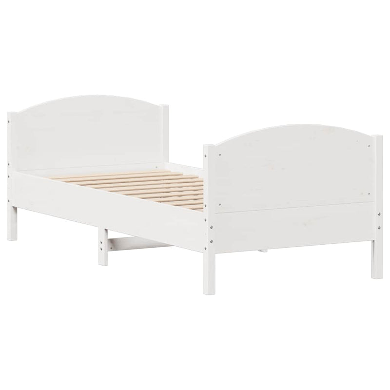 vidaXL fehér tömör fenyőfa ágy matrac nélkül 100 x 200 cm