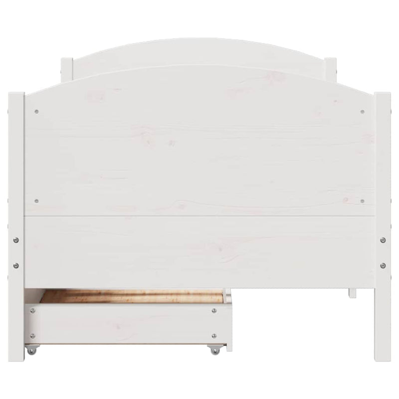 vidaXL fehér tömör fenyőfa ágy matrac nélkül 75 x 190 cm