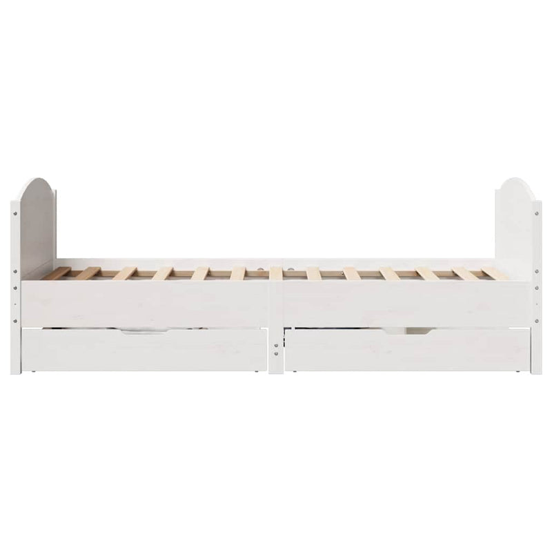 vidaXL fehér tömör fenyőfa ágy matrac nélkül 75 x 190 cm