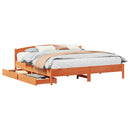 vidaXL viaszbarna tömör fenyőfa ágy matrac nélkül 200 x 200 cm