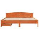 vidaXL viaszbarna tömör fenyőfa ágy matrac nélkül 200 x 200 cm