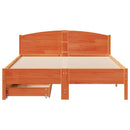 vidaXL viaszbarna tömör fenyőfa ágy matrac nélkül 160 x 200 cm
