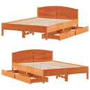 vidaXL viaszbarna tömör fenyőfa ágy matrac nélkül 160 x 200 cm