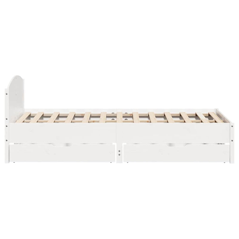 vidaXL fehér tömör fenyőfa ágy matrac nélkül 140x190 cm