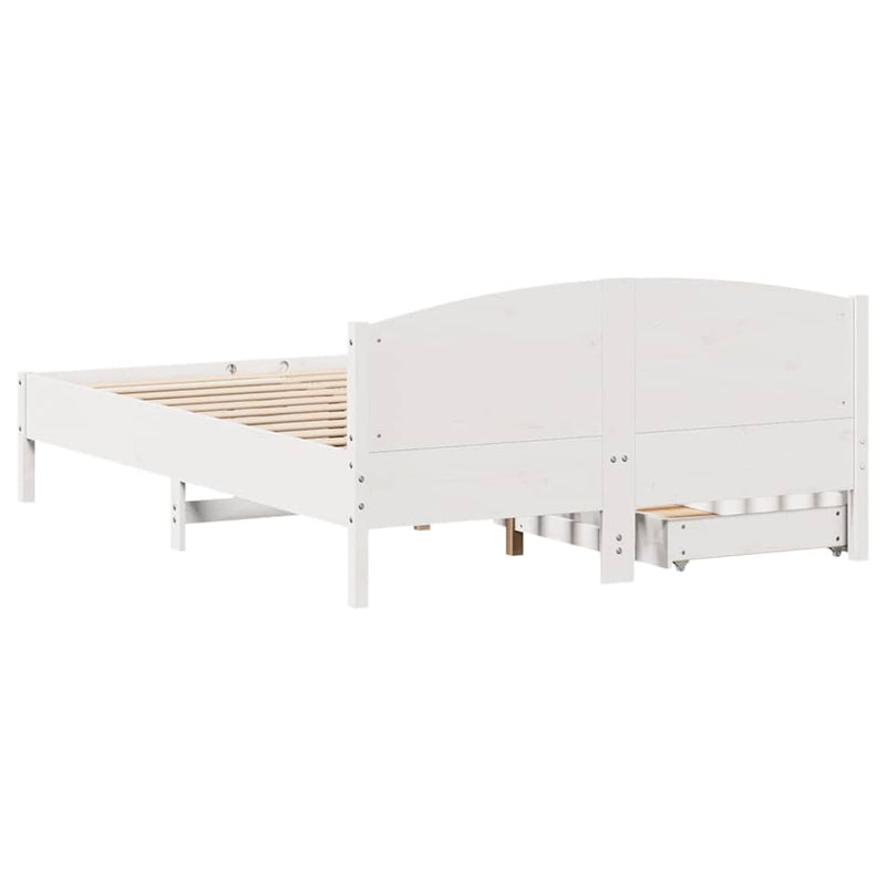 vidaXL fehér tömör fenyőfa ágy matrac nélkül 140x190 cm