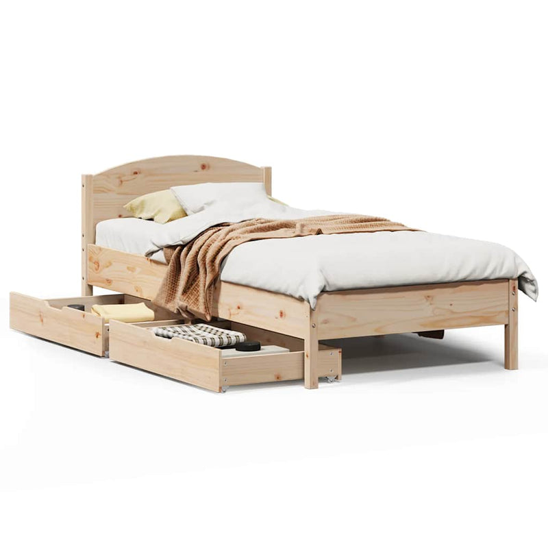 vidaXL tömör fenyőfa ágy matrac nélkül 90 x 200 cm