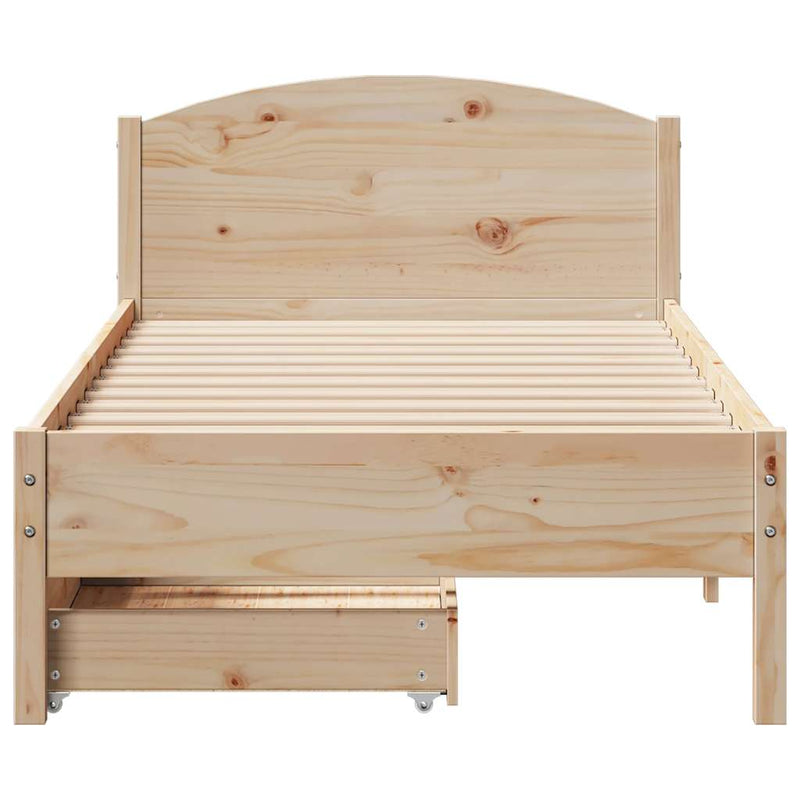 vidaXL tömör fenyőfa ágy matrac nélkül 90 x 200 cm