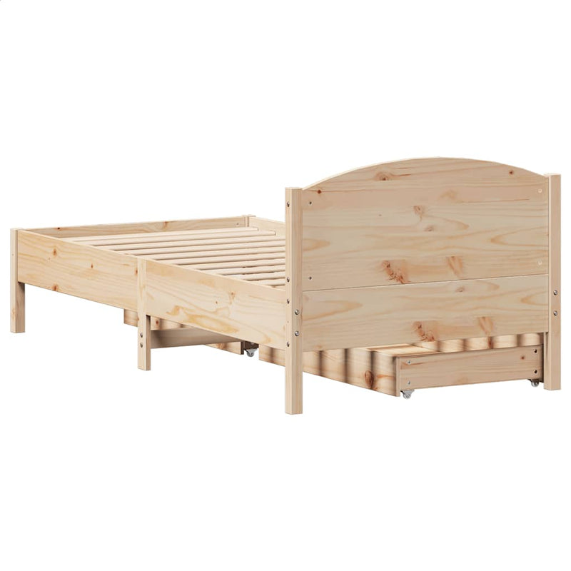 vidaXL tömör fenyőfa ágy matrac nélkül 90 x 200 cm