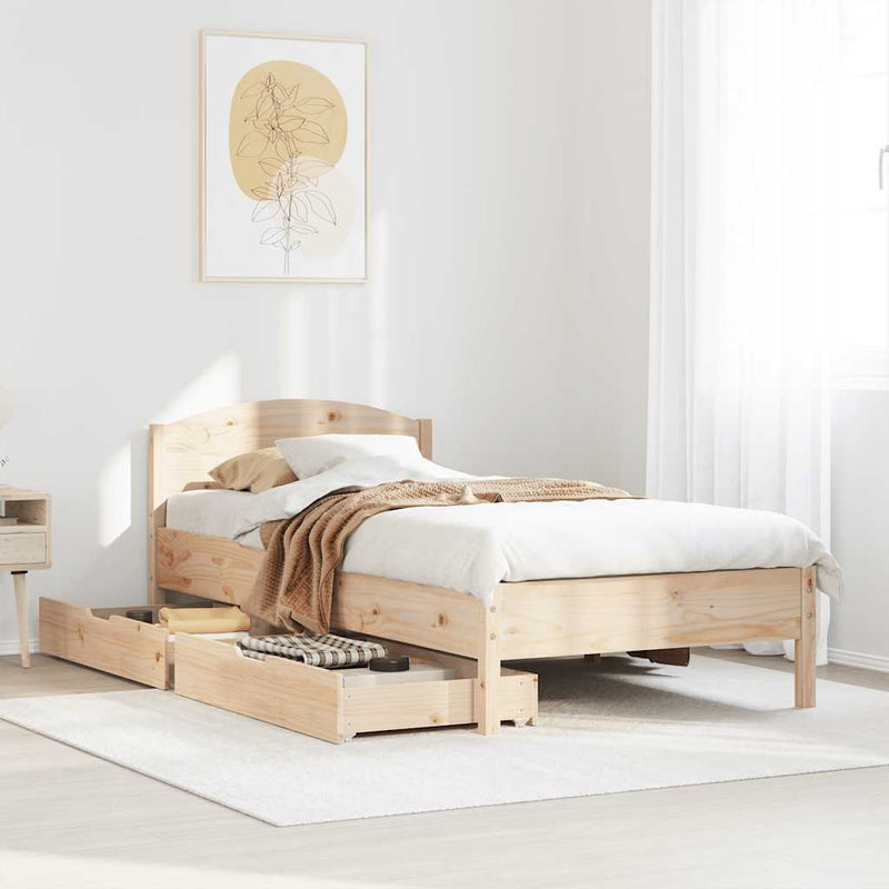 vidaXL tömör fenyőfa ágy matrac nélkül 90 x 200 cm