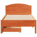 vidaXL viaszbarna tömör fenyőfa ágy matrac nélkül 75 x 190 cm
