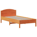 vidaXL viaszbarna tömör fenyőfa ágy matrac nélkül 75 x 190 cm