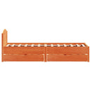 vidaXL viaszbarna tömör fenyőfa ágy matrac nélkül 75 x 190 cm