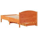 vidaXL viaszbarna tömör fenyőfa ágy matrac nélkül 75 x 190 cm