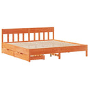 vidaXL viaszbarna tömör fenyőfa ágy matrac nélkül 200 x 200 cm