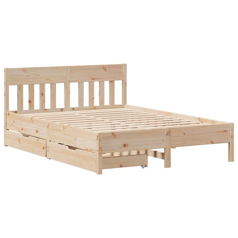 vidaXL tömör fenyőfa ágy matrac nélkül 150x200 cm