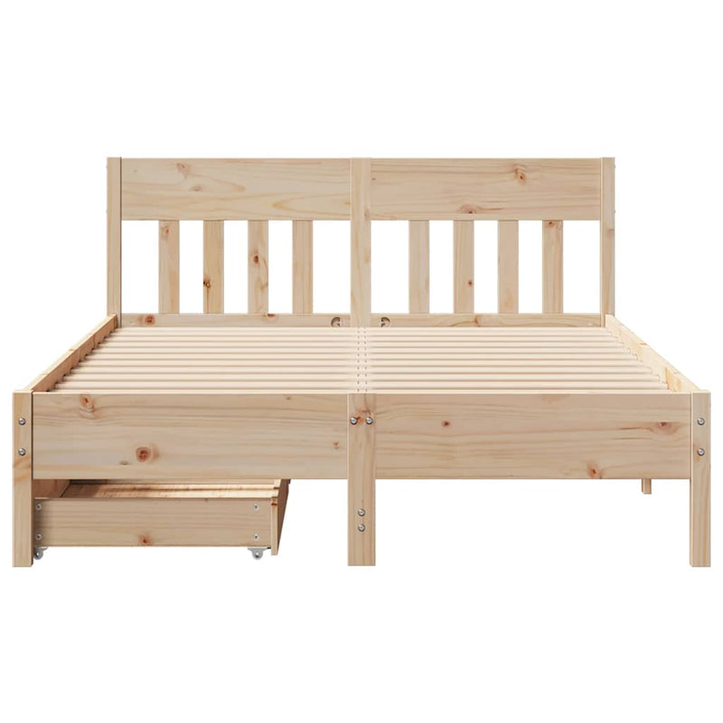 vidaXL tömör fenyőfa ágy matrac nélkül 150x200 cm